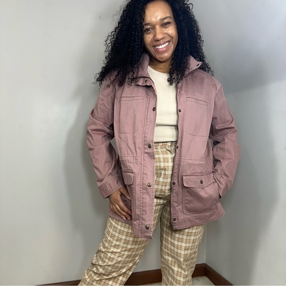 LL Bean Field Barn Jacket Sz XL Utility Cargo Chore Lightweight Pink Garden Girl - Picture 11 of 15